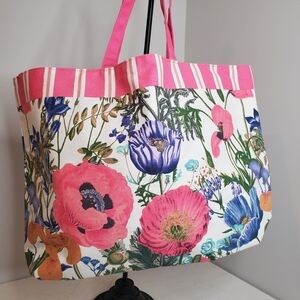 Estee Lauder Large Pink Floral Print Tote
